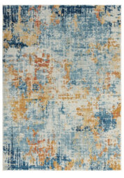 Blue Orange Modern Abstract 9mm Thick Stain-Resistant Rug For Bedroom, & Dining Room, Easy To Clean Rug-120Cm X 170Cm - thumbnail 6