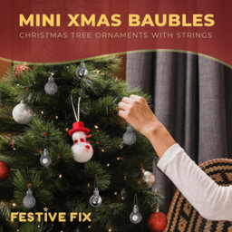 Festive Fix Silver Mini Christmas Baubles 25 Pack Shatterproof Small Ornaments For Xmas Tree Decorations Matte Gloss Glitter - thumbnail 3