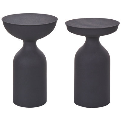 Beliani Set Of 2 Side Tables Cota/tenjo Metal Black - image 1