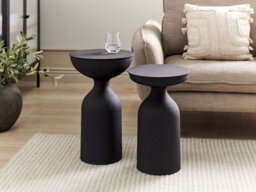 Beliani Set Of 2 Side Tables Cota/tenjo Metal Black - thumbnail 2