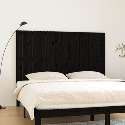 Berkfield Wall Headboard Black 185X3X110 Cm Solid Wood Pine - image 1