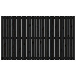 Berkfield Wall Headboard Black 185X3X110 Cm Solid Wood Pine - thumbnail 4