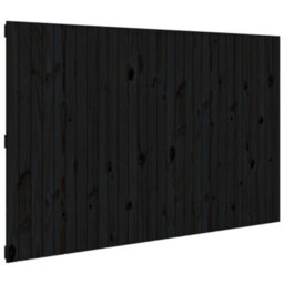 Berkfield Wall Headboard Black 185X3X110 Cm Solid Wood Pine - thumbnail 2