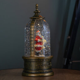 Samuel Alexander 29Cm Battery Operated Light Up Led Christmas Cloche Water Spinner With Santa & Deer Scene - thumbnail 8