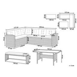Beliani Garden Lounge Set With Table 8 Seater Viterbo With Cushions Pe Rattan Grey - thumbnail 3