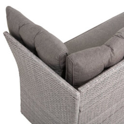 Beliani Garden Lounge Set With Table 8 Seater Viterbo With Cushions Pe Rattan Grey - thumbnail 8