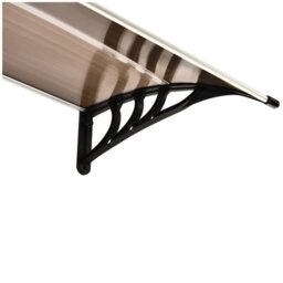 Outsunny Outdoor Window Door Canopy Fixed Awning Porch Uv Water Cover Brown - thumbnail 7