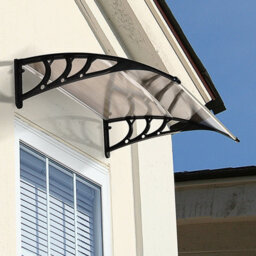 Outsunny Outdoor Window Door Canopy Fixed Awning Porch Uv Water Cover Brown