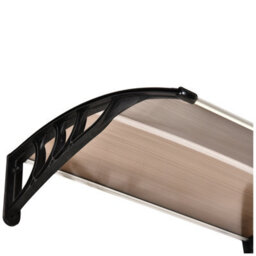 Outsunny Outdoor Window Door Canopy Fixed Awning Porch Uv Water Cover Brown - thumbnail 9