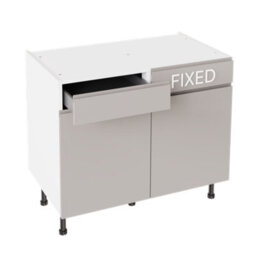 Kitchen Kit Drawerline Base Cabinet 1000mm J-Pull - Gloss Light Grey - thumbnail 2
