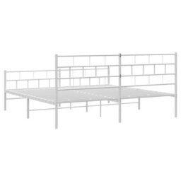 Berkfield Metal Bed Frame With Headboard And Footboard White 183X213 Cm - thumbnail 7