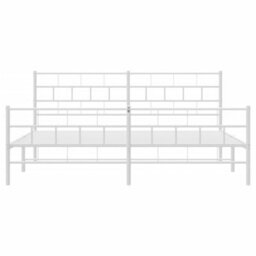 Berkfield Metal Bed Frame With Headboard And Footboard White 183X213 Cm - thumbnail 5