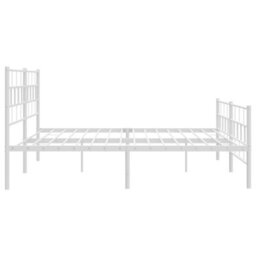 Berkfield Metal Bed Frame With Headboard And Footboard White 183X213 Cm - thumbnail 6