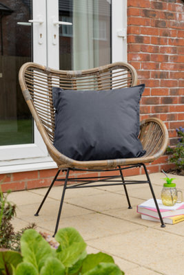 Waterproof Outdoor Garden Cushion Covers Patio Cushion Cover Cases Square Pack Of 2 Dark Grey 45Cm X 45Cm - image 1