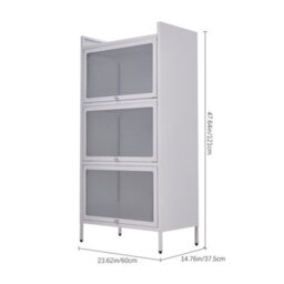 Thehotsale Metal File Cabinet For Home Office Storage White Cabinet With 3 Shelves - thumbnail 9
