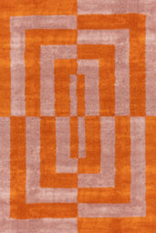 The Rugs Joli Orange And Pink Geometric Rug Soft Dense Pile Easy To Clean And Pet Friendly For Living Rooms And Bedrooms - thumbnail 2