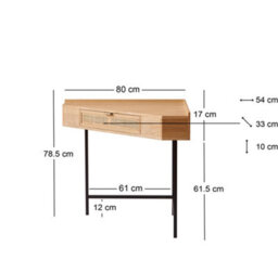 Nordlys Wood And Rattan Corner Desk 1 Drawer With Metal Legs Classic Style Bedroom - thumbnail 6