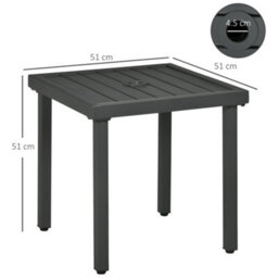 Outsunny Garden Side Table Coffee Table With Umbrella Hole For Patio Balcony - thumbnail 3