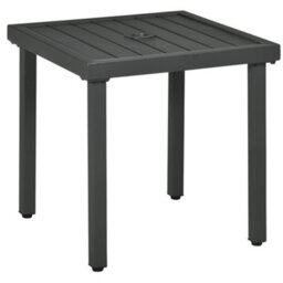 Outsunny Garden Side Table Coffee Table With Umbrella Hole For Patio Balcony - thumbnail 2