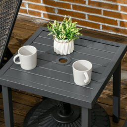 Outsunny Garden Side Table Coffee Table With Umbrella Hole For Patio Balcony - thumbnail 8