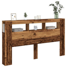 Berkfield Led Headboard Old Wood 180X18.5X103.5 Cm Engineered Wood - thumbnail 5