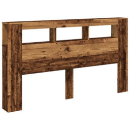 Berkfield Led Headboard Old Wood 180X18.5X103.5 Cm Engineered Wood - thumbnail 3
