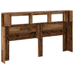 Berkfield Led Headboard Old Wood 180X18.5X103.5 Cm Engineered Wood - thumbnail 8