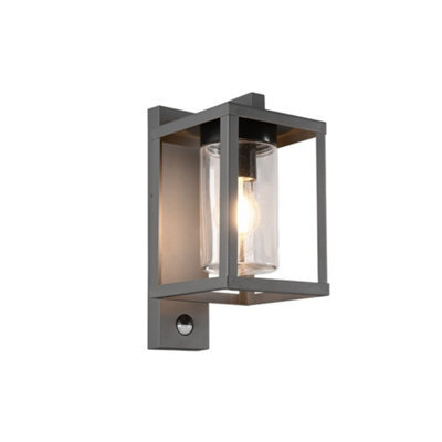 Luminosa Lighting Luminosa Lunga Modern Outdoor Wall Lantern Anthracite Ip44 With Pir - Uk Stock - image 1