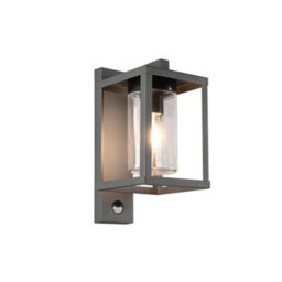 Luminosa Lighting Luminosa Lunga Modern Outdoor Wall Lantern Anthracite Ip44 With Pir - Uk Stock - thumbnail 1