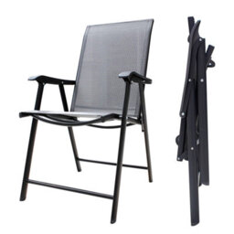 Breeins 3 Piece Garden Furniture Set Dining Set Glass Umbrella Table And Folding Chairs For Patio Lounge Balcony  105Cm - thumbnail 4