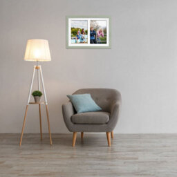 AK Frames 20X14 Green Modern Multi Photo Frame With White Mount - Holds 2 Apertures (2X) A4 Photos - thumbnail 3