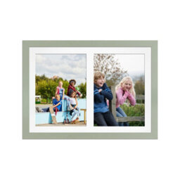 AK Frames 20X14 Green Modern Multi Photo Frame With White Mount - Holds 2 Apertures (2X) A4 Photos - thumbnail 1