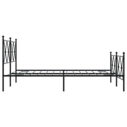 Berkfield Metal Bed Frame Without Mattress With Footboard Black 140X200Cm - thumbnail 5