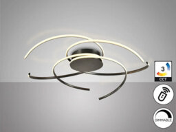 Luminosa Lighting Luminosa Cadence Integrated Led Semi Flush Ceiling Light Black 2700-5000K Remote Control - Uk Stock - thumbnail 3