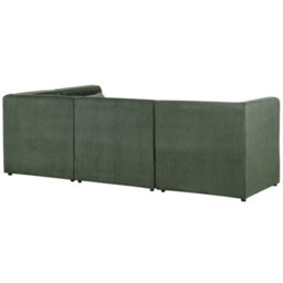 Beliani Modular Corner Sofa 4 Seater Lemvig Corduroy Green With Ottoman Left Hand - thumbnail 6