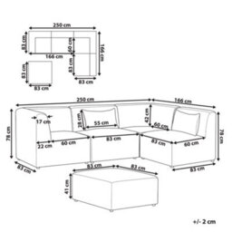 Beliani Modular Corner Sofa 4 Seater Lemvig Corduroy Green With Ottoman Left Hand - thumbnail 3