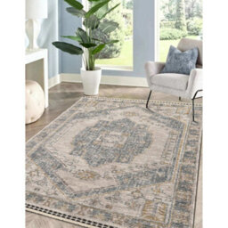 Melrose Mateo Traditional Vintage Look Blue Design Indoor Medium Area Rug 120/170Cm