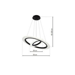 Milagro Cosmo Black Led Pendant Lamp 36W Stylish Contemporary Circular Ring Lights - thumbnail 8