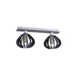 Luminosa Lighting Luminosa Nicoleta Twin Ceiling Spotlight Grey, 52Cm, 2X E27