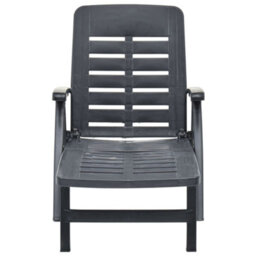 Vidaxl Folding Sun Lounger Plastic Anthracite - thumbnail 2