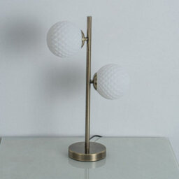 Pagazzi Lighting Pagazzi Lior 2 Light Antique Brass & Glass Table Lamp - thumbnail 3