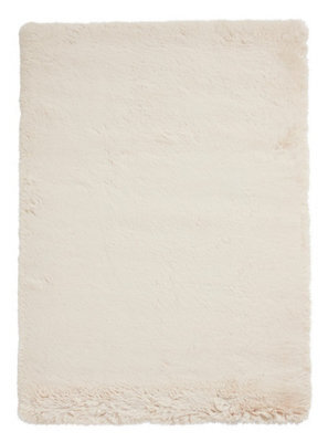 Beige Shaggy Rug, Anti-Shed Plain Rug, 80mm Thickness Modern Rug, Shaggy Rug For Bedroom, & Dining Room-80Cm X 150Cm - image 1