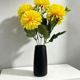 Amorly 4 Pack Artificial Chrysanthemum Bouquets, 5 Heads Yellow Faux Ball Mum Flowers, Fake Floral Stems For Fall Wedding Vase Decor - thumbnail 4