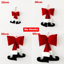 Amorly 60Cm Christmas Velvet Ribbon Bow Ornament, Suitable For Christmas Trees, Home Window Decorations, Festive Party Arrangements - thumbnail 5