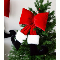 Amorly 60Cm Christmas Velvet Ribbon Bow Ornament, Suitable For Christmas Trees, Home Window Decorations, Festive Party Arrangements - thumbnail 6