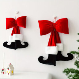 Amorly 60Cm Christmas Velvet Ribbon Bow Ornament, Suitable For Christmas Trees, Home Window Decorations, Festive Party Arrangements - thumbnail 8