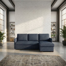 Megan Living Room Corner Sofa Bed With Storage Polyurethane Foam Wave Spring Wooden Frame 220X90X160Cm Blue - thumbnail 2