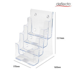Deflecto Yearntree Deflecto Countertop 4 Tier A5 Portrait Multi-Tierliterature Holder - Magazine File Holder - Leaflet Holder Wall Mounting - thumbnail 3