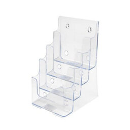 Deflecto Yearntree Deflecto Countertop 4 Tier A5 Portrait Multi-Tierliterature Holder - Magazine File Holder - Leaflet Holder Wall Mounting - thumbnail 2