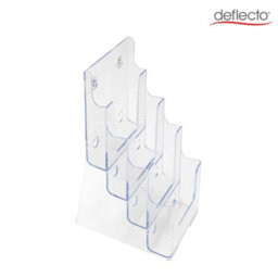 Deflecto Yearntree Deflecto Countertop 4 Tier A5 Portrait Multi-Tierliterature Holder - Magazine File Holder - Leaflet Holder Wall Mounting - thumbnail 7